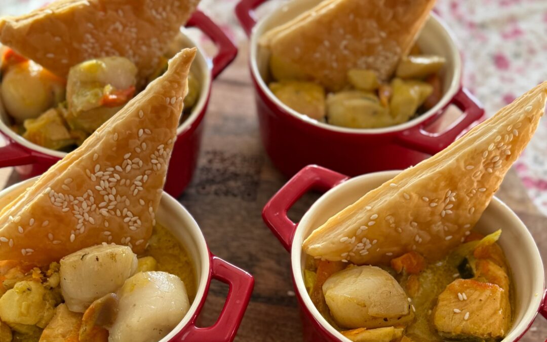 Marmite de poisson et julienne de légumes