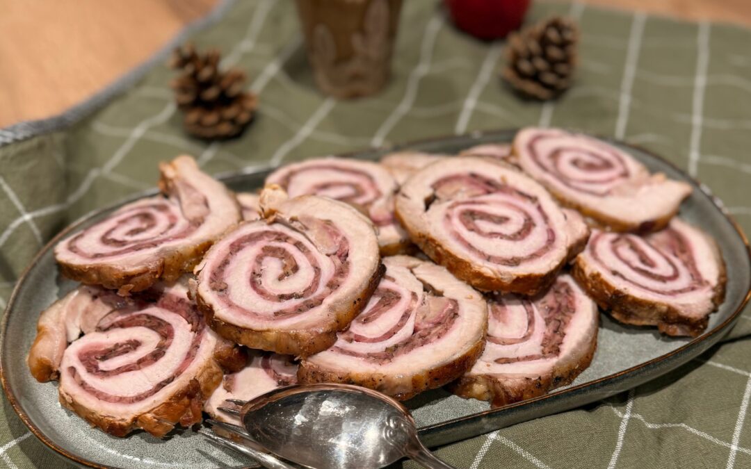 Rôti de porc à l’andouille sauce camembert